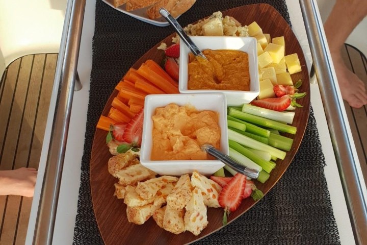 a tray of food on a table