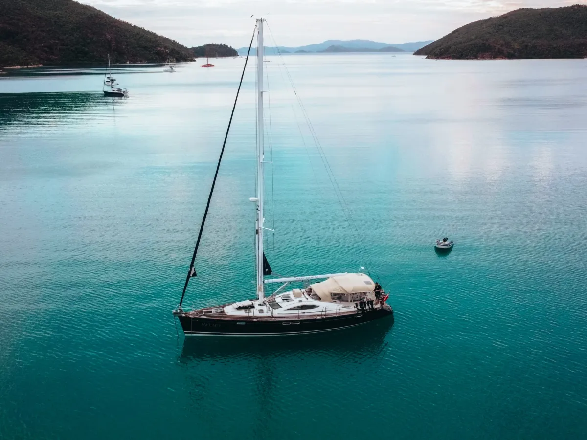 a small boat in a body of water