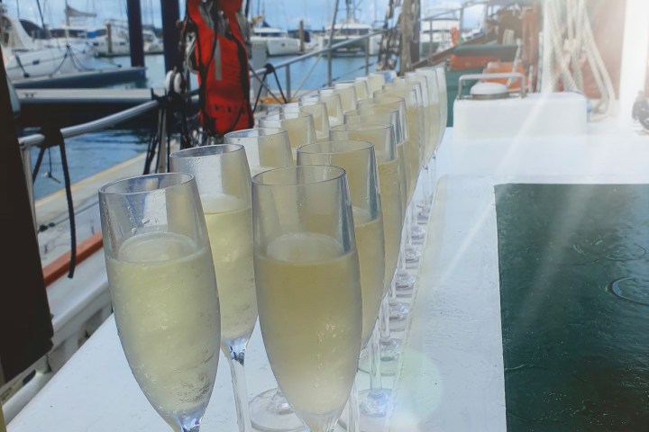 a boat that is sitting on a table